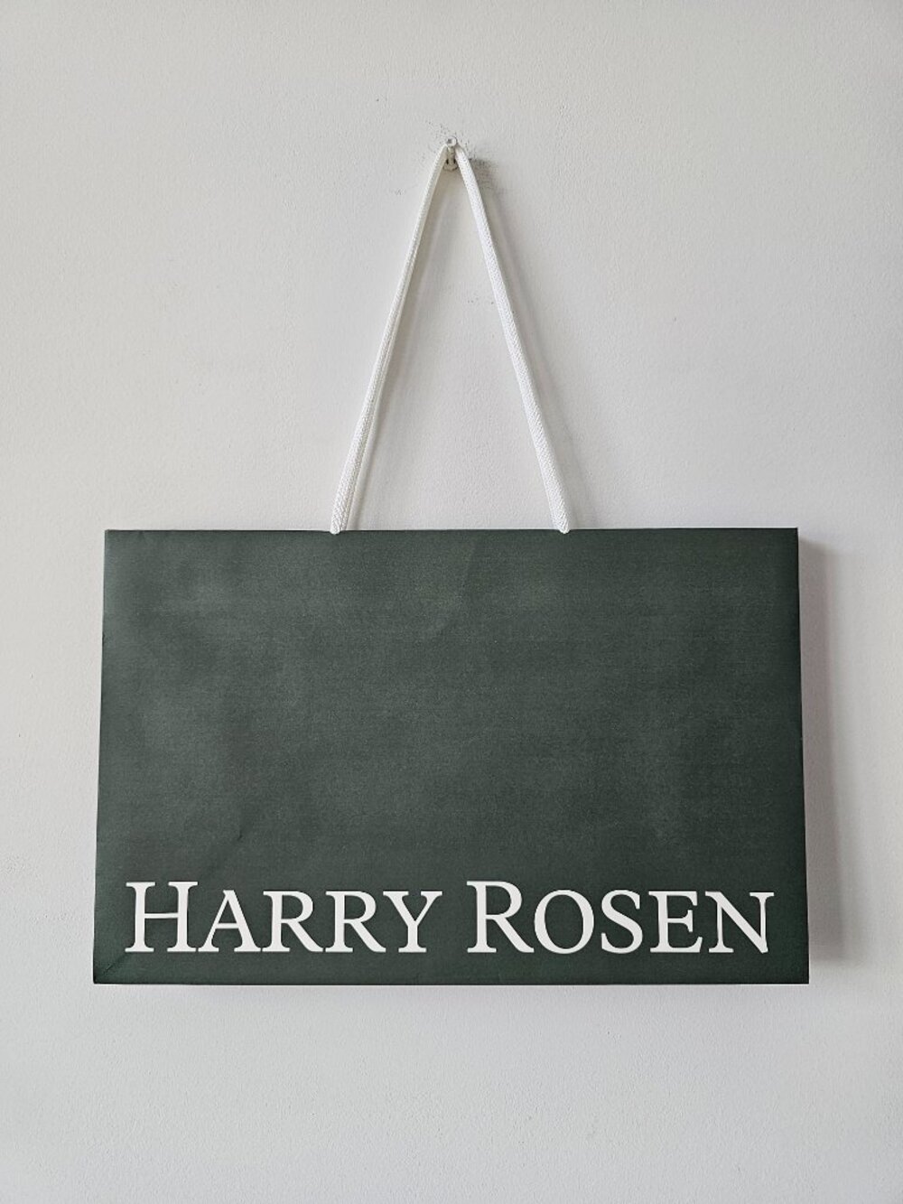 New HARRY ROSEN Green Paper Bag Medium, 16" x 10.25" x 6.5"